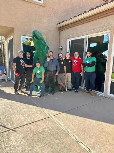 Las Vegas Crating & Logistics team with a client's crated inflatable sculpture